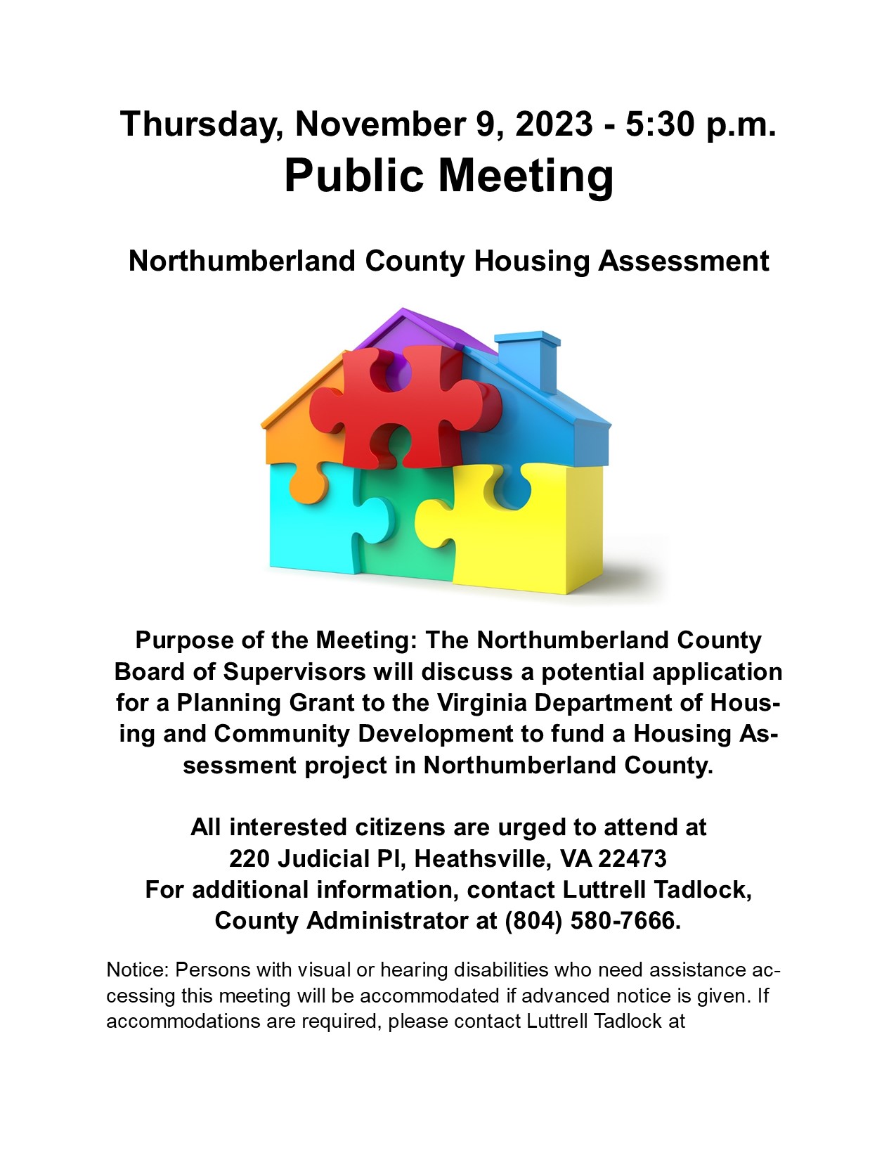 Northumberland County Housing Assessment Northumberland Virginia