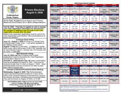 August 4 2026 Primary Elections Ad and Election Calendar