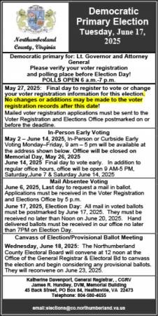Democratic Primary Election - June 17